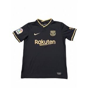 FC Barcelona Nike Dri-Fit Youth Black 20-21 Away Soccer Jersey Size Large LaLiga